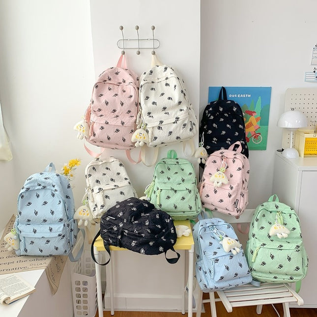 Cross-border Schoolbag Ins Style Small Floral Student Backpack Large small size Computer Bag Fresh and Sweet Simple Backpack