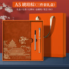 Deer head button brown notebook + reFill + Pen + box + bag