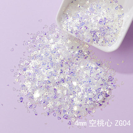 Flash purple nail art sequins stage makeup material diy slime filling glue UV glue mobile phone case small accessories