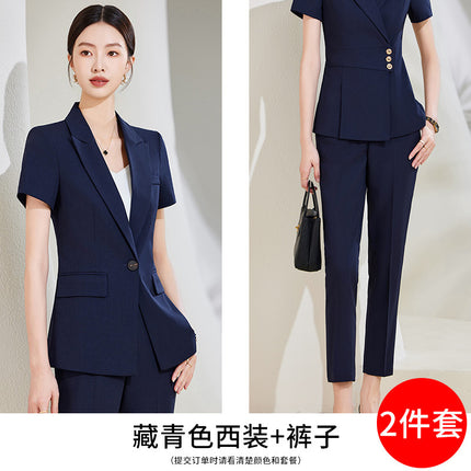 Grey Business Suit suit Women's Summer High-end Hotel Front Desk Manager Dress Jewelry Store Work Suit