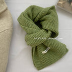 Homemade wool flat sheet avocado green