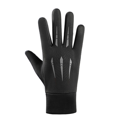 Windproof Gloves with Fleece Lining for Warmth, Winter Motorcycle Riding Gear, Full-Finger Protection for Delivery Riders, Touchscreen Compatible