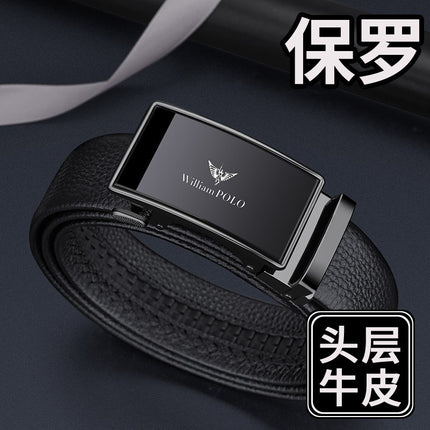 King Paul Belt Men's High-end Genuine Leather Belt Automatic Buckle All-match Simple Mirror Belt Guangzhou Belt