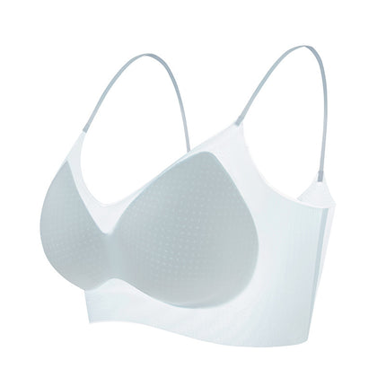 Herbal Same Style Intimates Summer Semi-fixed Cup Sling Beautiful Back Ultra-thin Breathable Push-up Seamless Cool Ice Skin Bra