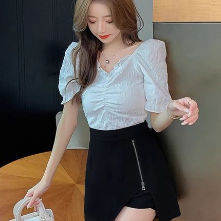 Women's Skirt Pants 2024 Spring New Design Asymmetrical High-Waist Slimming Look A-Line Hip Skirt One-Piece Culottes