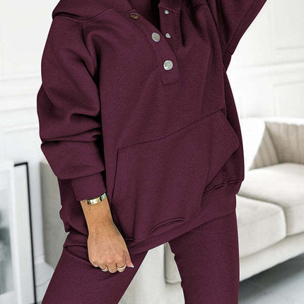 Amazon Hot Products Women's Sports Casual Hooded Sweater Thickened Thread Slim Vest Pants Three-Piece Set