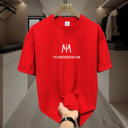 Xinjiang Heavy Short-sleeved T-shirt Men's Pure Cotton Summer New Round Neck Loose Trendy All-match Base Shirt Top