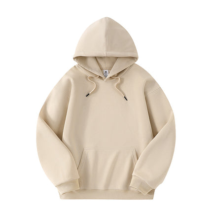 Cross-Border Spot Wholesale Hooded Sweatshirt Solid Color Unisex Loose Drop Shoulder One-Piece Drop Shipping Plus Size Jacket Long Sleeve Inner Layer