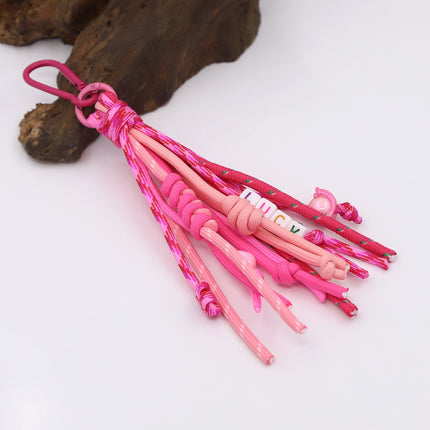 Cross-border Bohemian Style Keychain Women's Bag Hanging Ornaments Colorful Rope Tassel Car Pendant Fashionable Handmade Jewelry