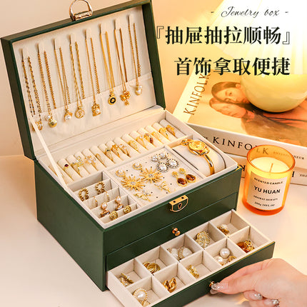 Jewelry Box with Password Lock, Multi-Layer Jewelry Storage Box, Gold Jewelry, Wedding Gift, Large Capacity, Dust-Proof Storage Function