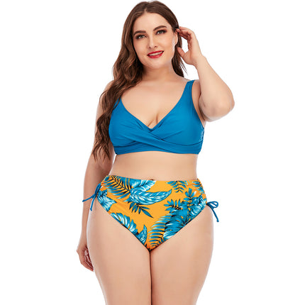 2021 European and American split swimsuit split two-piece swimsuit women's large size swimsuit manufacturers spot supply
