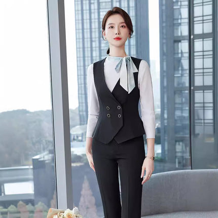 Suit Vest Women's suit High-end Sense Short Slim-fit Professional Hotel Bank Dress Overalls Vest