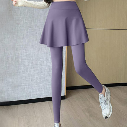 Fashion Fake Two-piece Sports Culottes Fitness Pants Women's Running Training Yoga High Elastic Anti-walking Sports Pants Women