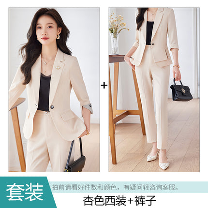 Professional suit suit women's formal wear elegant slim spring and autumn OL commuter workwear hotel front desk jewelry shop workwear