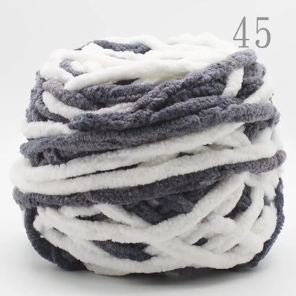 Factory wholesale 100g thick ice strip wool single-strand woven wool ball hook crochet slippers thread self-woven wool ball