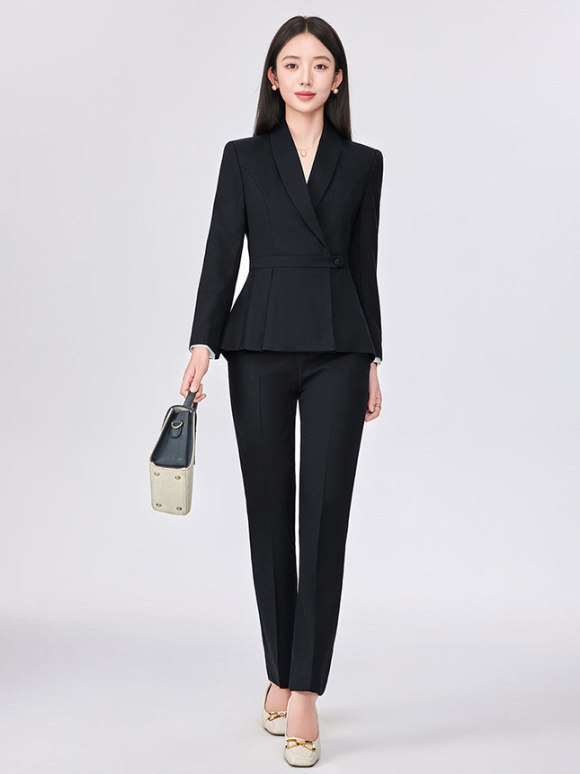 Cross-Border Apricot-Colored Professional Suit Set for Women, High-End and Slimming, Suitable for Beauty Salons, Medical Beauty Clinics, and Hotel Front Desk Reception Workwear