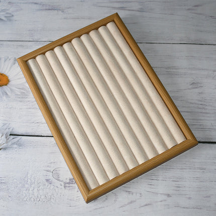 Walnut Color Jewelry Tray Ring Storage Box Solid Wood Ring Plate Earrings Earrings Bracelet Display Jewelry Display Rack