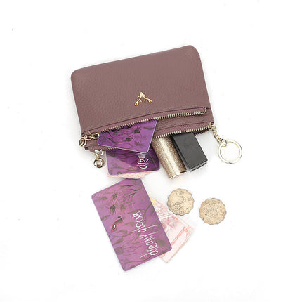 Cross-border European and American Deer Head Bag Top Layer Cowhide Women's Zipper Coin Purse Genuine Leather Coin Storage Bag Key Bag