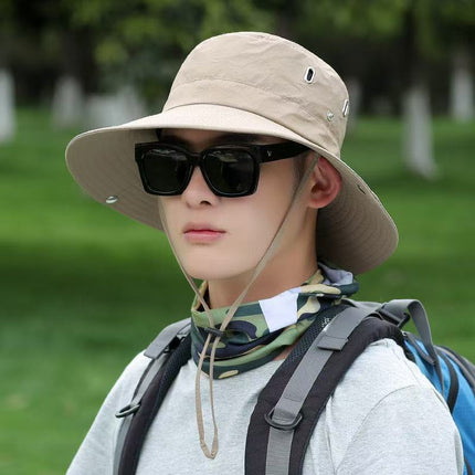 Western Cowboy Hat for Women, Outdoor Hiking and Camping Style Sunshade Sun Hat for Men, Japanese Style Large Brim Fishing Hat