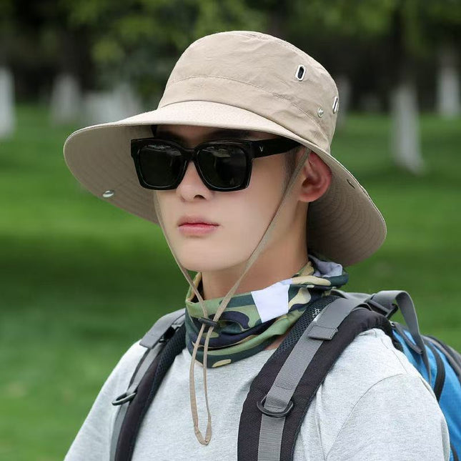Western Cowboy Hat for Women, Outdoor Hiking and Camping Style Sunshade Sun Hat for Men, Japanese Style Large Brim Fishing Hat