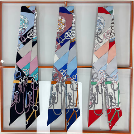 French new hot-selling key chain tassel 18 M silk ribbon winding bag handle ribbon scarf