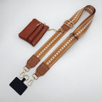 Brown arrow shoulder strap gold hook + coin purse + spacer