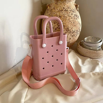 New Satchel Hot-Selling Silicone Hole Bag Cute Ins Style Mobile Phone Hole Bag DIY Decorative Piece Silicone Bag
