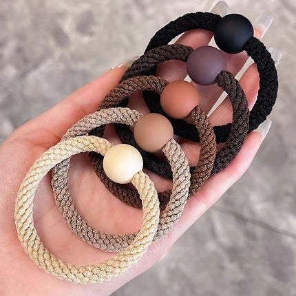 High-End Black Ponytail Hair Rope, Durable Large Intestine Hair Tie, Small Intestine Headband, Scalp Band, Headband, Women's Hair Accessories, Leather Case