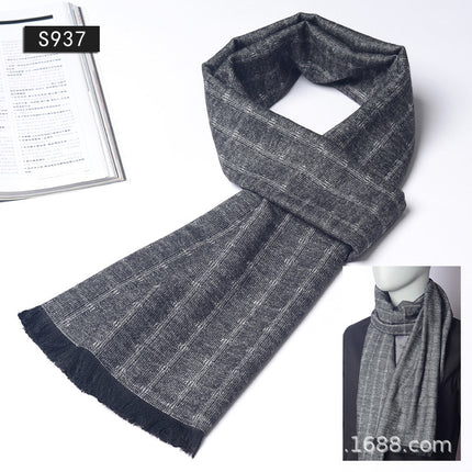New Plaid Scarf for Men in Autumn and Winter, New Korean Version for Boyfriend, Plaid Scarf, Shawl, Male and Female Students, Couple to Keep Warm