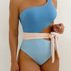 Blue one-piece swimsuit / S