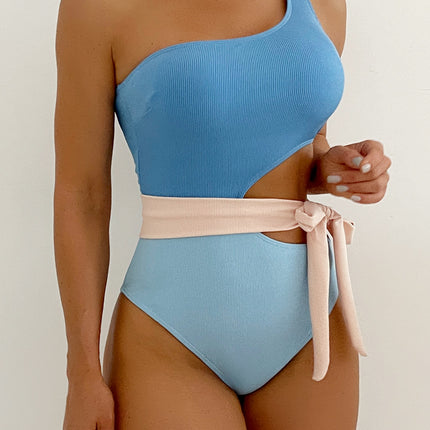 Cross-Border One-Piece Swimsuit for Women, High-End Huludao Swimsuit, Hot Spring Women's Conservative Leather Swimsuit