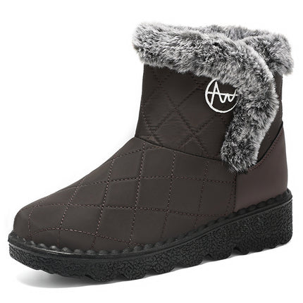 Women's Cotton Shoes New Cold-Proof and Warm High Boots Fleece-Lined Thickeneded Boots High-Top Soft-Soled Cotton Boots Outdoor Snow Boots