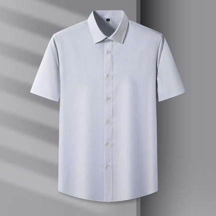 Counter Men's and Women's Summer Natural Modal Short-Sleeved White Shirt, No-Iron, Anti-Wrinkle, High-End Cool Cloud Shirt