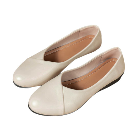 Mom's Shoes, Shallow Mouth Single Shoes, Soft Sole Flat Women's Shoes, Soft Leather, 2025 Slip-On Casual Style, Early Spring 2026 Casual Style
