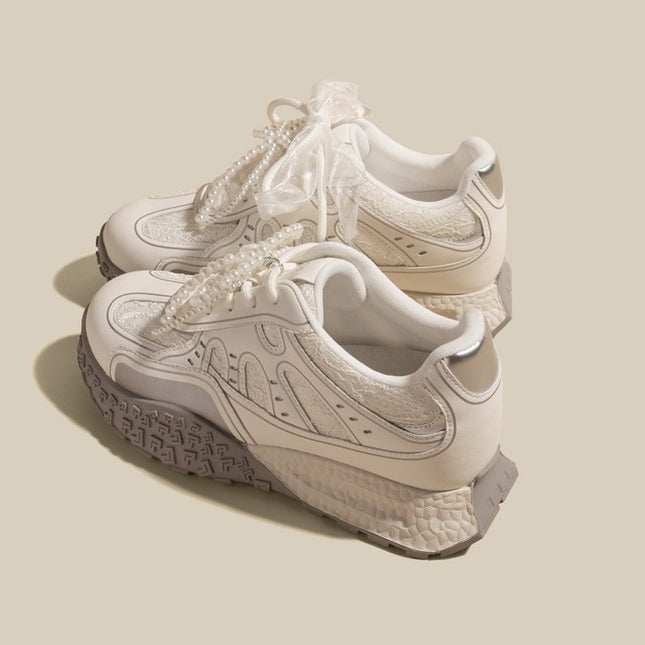 7cm Height-Increasing Silver German Training Shoes for Women, 2026 Spring Sports Shoes, Women's Thick-Soled Casual Versatile Forrest Gump Shoes