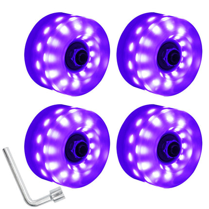 6 lights double row roller skates transparent flash wheel four-wheel roller skate universal PU light-emitting wheel indoor outdoor wheel