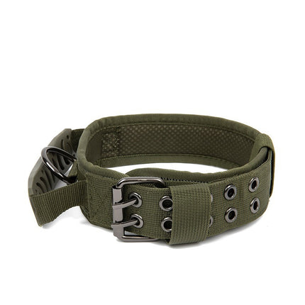 Cross-Border Heavy-Duty Nylon Dog Collar for Medium and Large Dogs, Tactical Training Leash Collar, Anti-Strangling Pet Collar