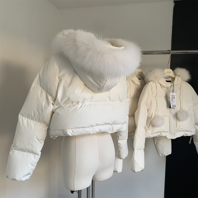 Angeli Winter Love Song Original Little Fur Ball Fox Fur Collar Super High Waist Duck Down Jacket