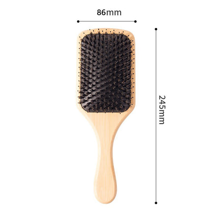 Natural Boar Bristle Air Cushion Comb Bamboo Bristle Comb Wooden Air Bag Comb Temu Popular Cross-Border Export Massage Comb