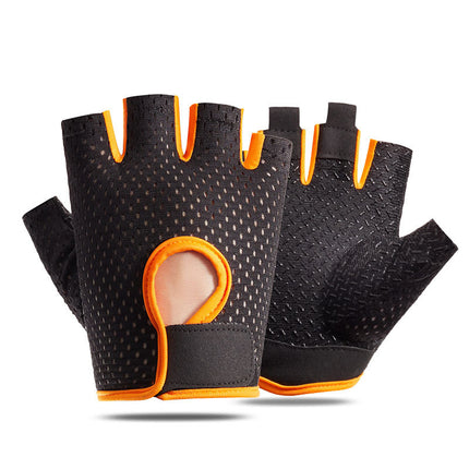 Cross-border Thin Half-finger Gloves Men's and Women's Riding Non-slip Quick-drying Sports Fitness Breathable Bicycle Gloves A01W