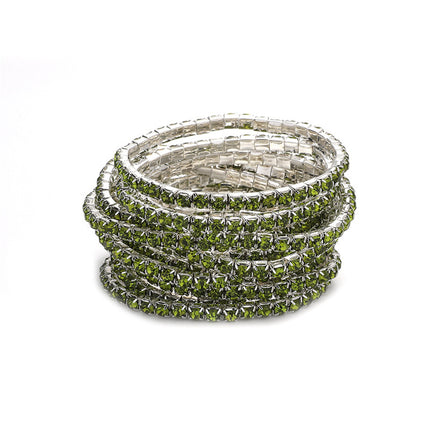 2.0mm Superfine Rhinestone Bracelet Stretch Bridal Bracelet Korean Style Single Row Flash Diamond Stretch Crystal Bracelet