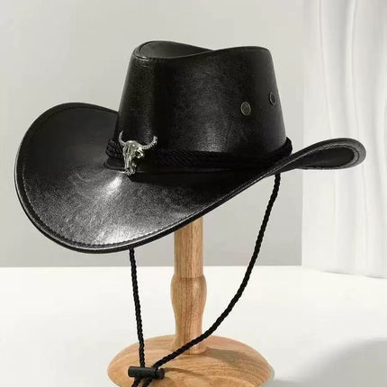 Solid Color Light Board Felt Western Cowboy Hat Outdoor Autum Hat Women's Simple French Hat Men's High-End