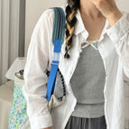 Blue strip wide shoulder strap