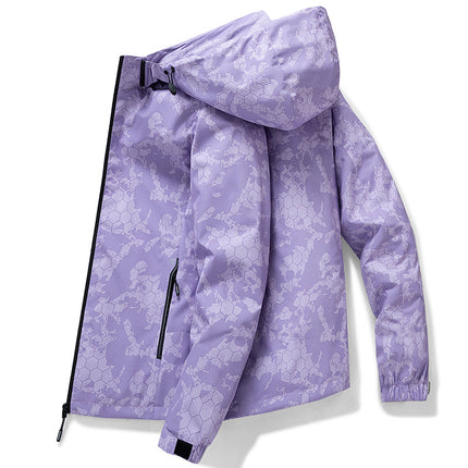 Winter Couple's Jacket, Outdoor Windproof and Waterproof Camouflage Jacket, Fleece-Lined and Thickened Cold-Proof Clothing, Removable Hood, Men's Clothing