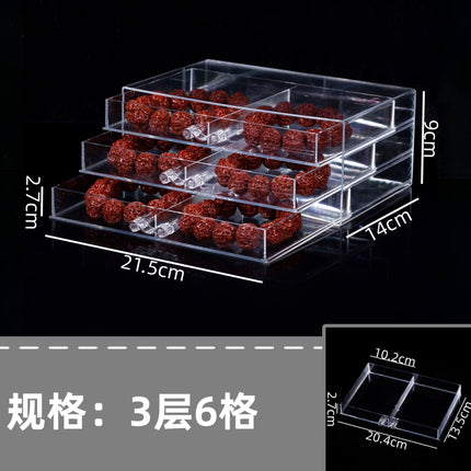 Jewelry Storage Box Large Capacity Multi-Layer Earrings Necklace Compartment Box Anti-Oxidation Drawer Acrylic Storage Box