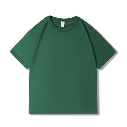 230g 40 Count Xinjiang Combed Cotton Heavyweight Pure Cotton Short-Sleeved T-Shirt for Men and Women Pure Color Round Neck White T-Shirt Bottoming Shirt