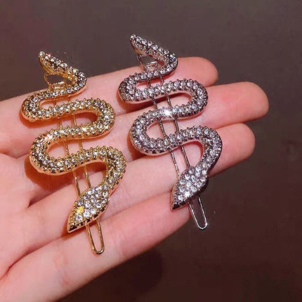 Y2K Hot Girl Hairpin Clip Niche Snake-shaped Dark Alloy Hairpin Clip Retro Personalized Bangs Hairpin Hair Accessories