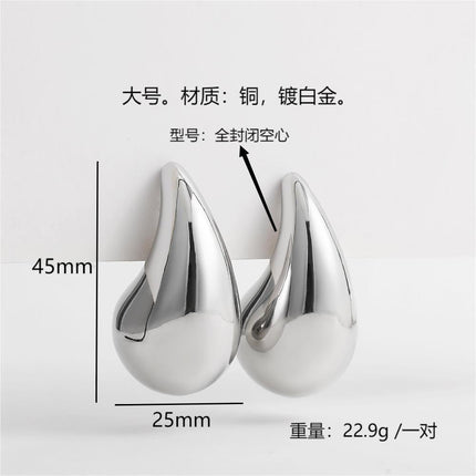European and American fashion explosions cold wind large and small water droplets smooth hollow 18K gold high texture ladies earrings earrings