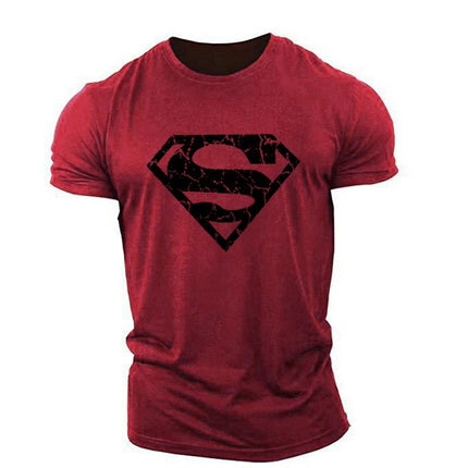 New trend loose running training sports short sleeve letters casual cotton round neck men's fitness T-shirt custom LOGO