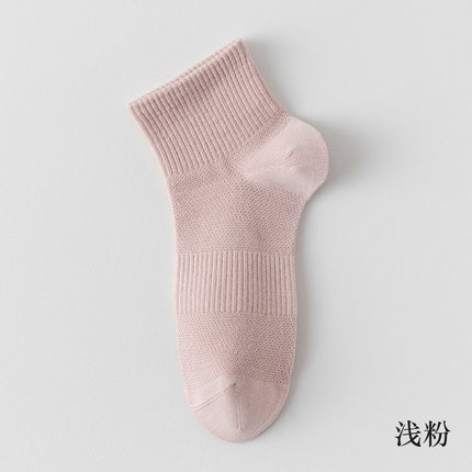 Spring and summer Women's Mid-tube mesh cotton socks antibacterial deodorant breathable waist socks summer thin sports boneless socks